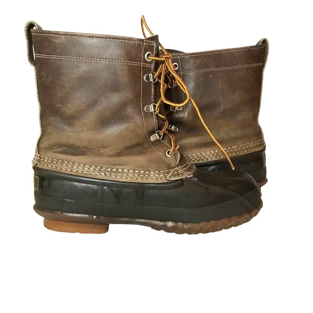 L.L. Bean Maine Hunting Duck Boots Mens 7 Waterproof Leather/Rubber Made In USA